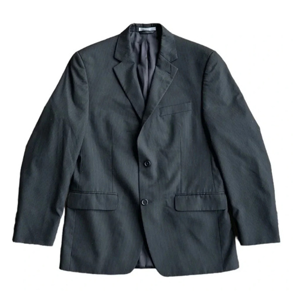 Michael Kors Black Pinstripe Sport Coat Blazer Suit Jacket Men’s Size 40R - Picture 2 of 8